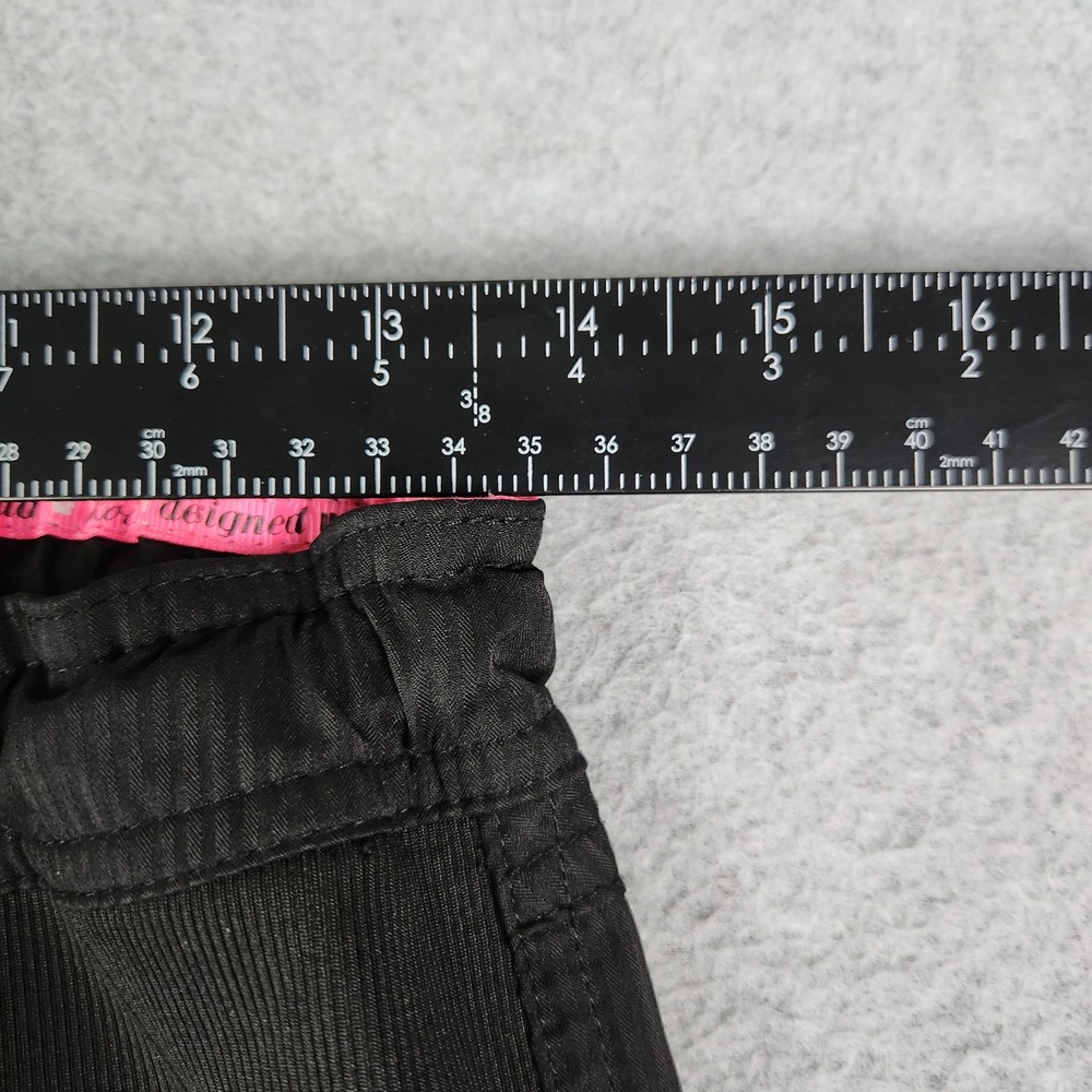 Black Women's Utility Scrub Pants with Pink Waistband - Picture 5 of 8